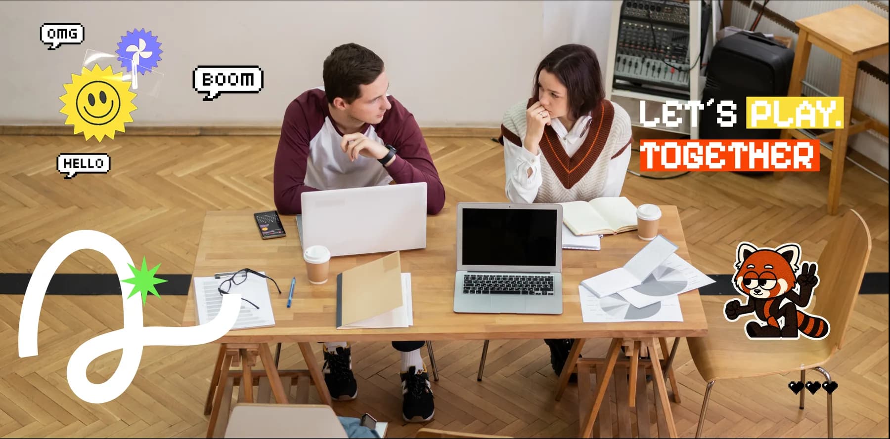 Socios de Panda trabajando juntos